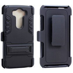 LG V10 Hard Shield Holster Combo Belt Clip Case (Black)